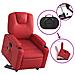 Poltrona Alzapersona Reclinabile Massaggio Rosso in Similpelle - Foto miniatura 6