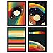 Set Di 4 Stampe Spirale Posters In Arte Astratta Illustrazioni E Manifesti Di Galassie Artistiche Moderne E A Colori Per L'interior Cornice Nera A3 - Foto miniatura 1