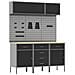 Set di mobili da lavoro con cassetto con blocco 8 pcs Nero - Foto miniatura 1