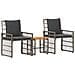 Set di Mobili da Esterno 3 pcs Nero e Grigio scuro - Foto miniatura 1