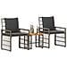 Set di Mobili da Esterno 3 pcs Nero e Grigio scuro - Foto miniatura 3