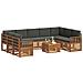 Set divani 10 pcs Naturale e Antracite Legno di Acacia Massello - Foto miniatura 3