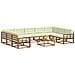 Set di divani da esterno con cuscino 10 pcs Naturale e Crema - Foto miniatura 3