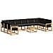 Set di divani da esterno con cuscino 11 pcs Bianco e Nero - Foto miniatura 1