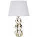 Lampada Da Tavolo Glam Balls In Ceramica Bianca E Oro Con Base A Sfere - Foto miniatura 1