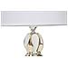 Lampada Da Tavolo Glam Balls In Ceramica Bianca E Oro Con Base A Sfere - Foto miniatura 2