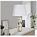 Lampada Da Tavolo Glam Balls In Ceramica Bianca E Oro Con Base A Sfere - Foto miniatura 5