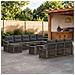 Set Divano da Giardino 11 pz Grigio e Grigio Scuro polyrattan - Foto miniatura 5
