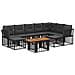 Set Divano da Giardino 10 pz Nero e Grigio scuro polyrattan - Foto miniatura 1
