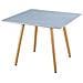 Tavolo Quadrato Fisso In Abs Grigio 80 X 80 Con Gambe In Legno Per Interno Sala Da Pranzo Salotto Cucina Moderno Massello - Foto miniatura 1