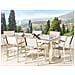 Set Di Tavolo E 6 Sedie Da Giardino In Acciaio, Granito E Fibra Tessile Beige - Piano Singolo- Grigio Lucido - 180cm - Grosseto - Foto miniatura 24