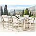 Set Di Tavolo E 6 Sedie Da Giardino In Acciaio, Granito E Fibra Tessile Beige - Piano Singolo- Grigio Lucido - 180cm - Grosseto - Foto miniatura 20