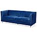 Divano 3 Posti In Tessuto Vellutato Blu Arvika - Foto miniatura 5