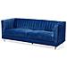 Divano 3 Posti In Tessuto Vellutato Blu Arvika - Foto miniatura 20