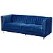 Divano 3 Posti In Tessuto Vellutato Blu Arvika - Foto miniatura 10