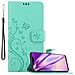 Custodia Compatibile Con Huawei Mate 20 Pro In Turchese Fiore - Coperchio Protettivo In Design Floreale Con Chiusura Magnetica, Funzione Stand E Slot Per Carte - Foto miniatura 4