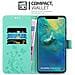 Custodia Compatibile Con Huawei Mate 20 Pro In Turchese Fiore - Coperchio Protettivo In Design Floreale Con Chiusura Magnetica, Funzione Stand E Slot Per Carte - Foto miniatura 5