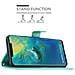 Custodia Compatibile Con Huawei Mate 20 Pro In Turchese Fiore - Coperchio Protettivo In Design Floreale Con Chiusura Magnetica, Funzione Stand E Slot Per Carte - Foto miniatura 6