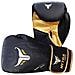 Mytra Tribal Fusion Potere Di Boxe Guanti Di Pelle Sintetica Sl3 Black Gold 16 Oz - Foto miniatura 4