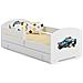 Letto Per Bambini Luk 140x70 Cassetto E Una Ringhiera+ Materasso E Giroletto Police - Foto miniatura 1
