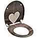 Tavoletta WC Duroplast Chiusura Ammortizzata WOOD HEART Stampa - Foto miniatura 2