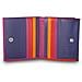 Portafoglio di pelle multicolore porta carte e monete Fucsia - Foto miniatura 1
