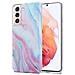 Custodia Compatibile Con Samsung Galaxy S21 5g In Marmo Rosa Bianco No. 15 - Coperchio Protettivo In Silicone Tpu Con Motivo A Mosaico - Foto miniatura 1