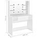 Toeletta Con Luci Led 100x40x135 Cm In Mdf Bianca - Foto miniatura 11