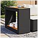 Tavolino Da Giardino Piano Legno Nero 100x40x75 Cm Polyrattan - Foto miniatura 3