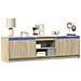 Mobile Porta TV con LED Rovere Sonoma 180x34x50cm in Truciolato - Foto miniatura 4