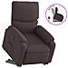 Poltrona Alzapersona Reclinabile Marrone Scuro In Tessuto - Foto miniatura 2