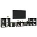 Set Mobili Tv 8 Pz Grigio Lucido In Legno Multistrato - Foto miniatura 2