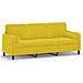Divano A 3 Posti Con Cuscini Giallo 180 Cm In Velluto - Foto miniatura 1