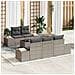 Set Divano da Giardino 6 Pezzi con Cuscini Grigio Polyrattan - Foto miniatura 2