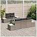 Set Divano da Giardino 6 Pezzi con Cuscini Grigio Polyrattan - Foto miniatura 3