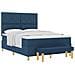 Letto Box Spring con Materasso e Panca Blu 140x200 cm Tessuto - Foto miniatura 1