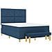 Letto Box Spring con Materasso e Panca Blu 140x200 cm Tessuto - Foto miniatura 3