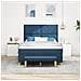 Letto Box Spring con Materasso e Panca Blu 140x200 cm Tessuto - Foto miniatura 5