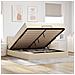 Struttura Letto Pouf con Materasso Crema 160x200 cm in Tessuto - Foto miniatura 2