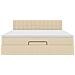Struttura Letto Pouf con Materasso Crema 160x200 cm in Tessuto - Foto miniatura 7