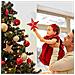 Stella Per Punta Albero Di Natale Rossa Con Glitter 20 Cm - Foto miniatura 2