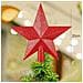 Stella Per Punta Albero Di Natale Rossa Con Glitter 20 Cm - Foto miniatura 5