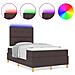 Letto a molle con materasso Marrone scuro 120 x 200 cm Tessuto - Foto miniatura 4
