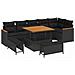 Set Divano da Giardino con cuscino 9 pcs Nero Poly Rattan - Foto miniatura 1