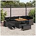 Set Divano da Giardino con cuscino 9 pcs Nero Poly Rattan - Foto miniatura 2