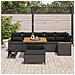Set Divano da Giardino con cuscino 9 pcs Nero Poly Rattan - Foto miniatura 3