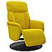 Poltrona Reclinabile con Poggiapiedi Gialla in Velluto - Foto miniatura 1