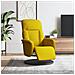Poltrona Reclinabile con Poggiapiedi Gialla in Velluto - Foto miniatura 2
