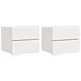 Comodino 2 pcs Bianco 39 x 34 x 33 cm Legno di pino massello - Foto miniatura 1