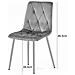 Sedia TYRA in velluto grigio scuro con gambe in legno x4 - Foto miniatura 4